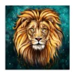 Tableau lion cosmique