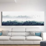 Berg im Nebel Bild Tafelberg Landschaftsmalerei Tabelle Natur taille: XS|S|M|L