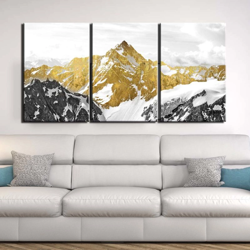 Tableau montagne dorée Tableau Montagne Tableau Nature taille: S|M|L|XL|XXL