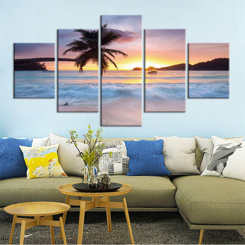 Tableau plage et cocotier Tableau Mer Tableau Nature taille: S|M|L|XL