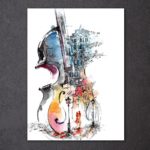 Tableau violon abstrait