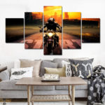 Tableau motard sur la route Tableau Moto Tableaux originaux