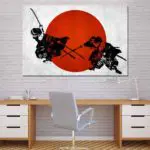 Tableau combat de samouraï Tableau Japonais Tableau Monde