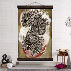 Tableau grand dragon Tableau Japonais Tableau Monde
