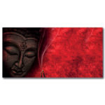 Tableau Bouddha rouge avec un encens Tableau Abstrait Tableau Bouddha Tableau Oriental Tableau Zen