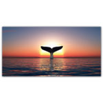Tableau Conte de baleine devant le coucher du soleil Tableau Animaux Tableau Baleine Tableau Mer Tableau Nature