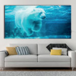 Tableau Ours polaire nageant Tableau Animaux Tableau Ours
