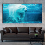 Tableau Ours polaire nageant Tableau Animaux Tableau Ours