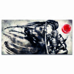 Tableau Samouraï en position de méditation