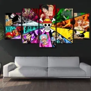 Bunte Gemälde der Charaktere aus dem Manga One Piece