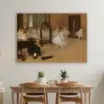Gemälde La Classe de Danse von Edgar Degas. Gute Qualität, originell, an einer Wand über einem Esstisch in einem Haus aufgehängt.