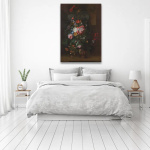 Tableau nature morte roses convolvulus poppies et autres fleurs dans une urne sur un rebord de pierre Tableau Nature Tableau Nature morte taille: XXS|XS|S|M|L|XL|XXL