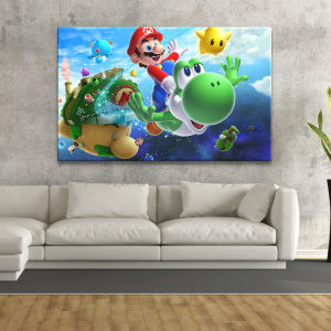 Tableau Mario avec Yoshi Tableaux originaux Tableau Geek Tableau Super Mario taille: XXS|XS|S|M|L|XL|XXL 