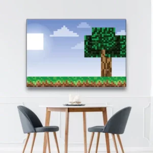 Minecraft Bild Baum mit Sonne Pop Art Bild Geek Bild Minecraft Bild Größe: XS|S|M|L|XL|XXL